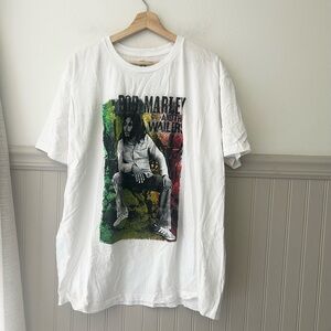 Bob Marley 2X Cotton White Graphic Tee Short Sleeve Reggae